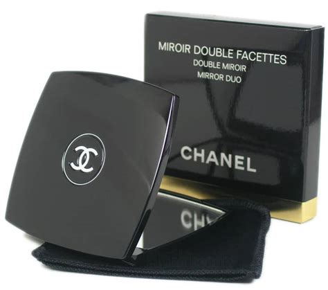 chanel suede makeup mirror pouch black|chanel double facettes.